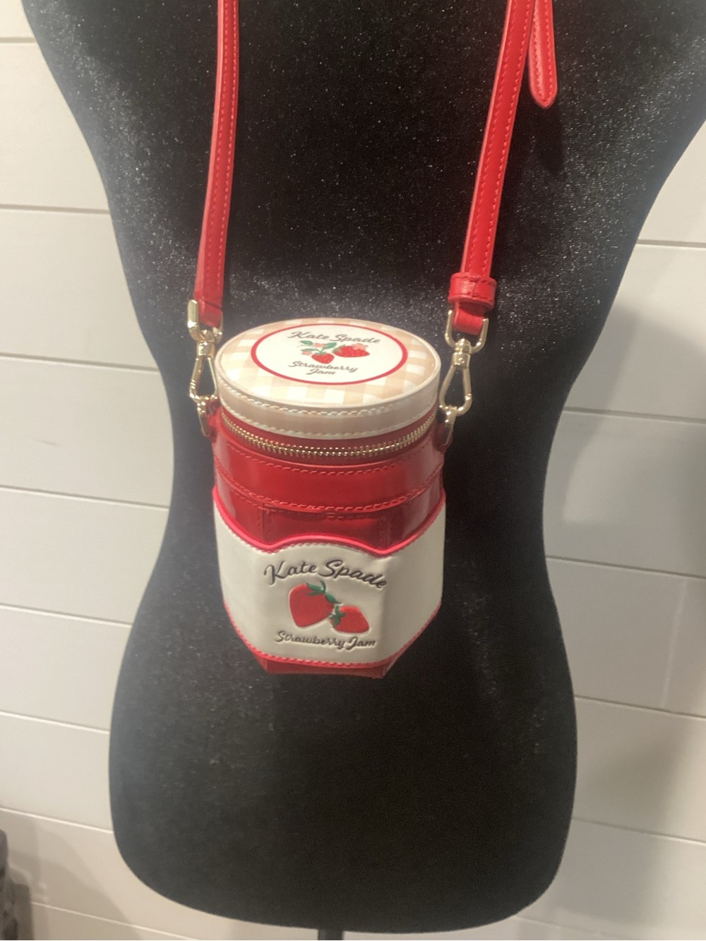 kate spade Red & White 'Strawberry Jam' Novelty Crossbody Bag - Picture 4 of 6